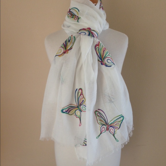 Embroidered butterfly scarf! Summer!!! - Picture 1 of 2