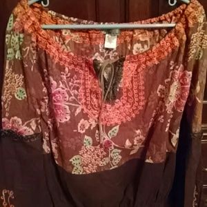 Boho chic peasant top
