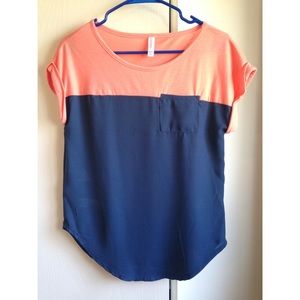 Orange and navy Tee