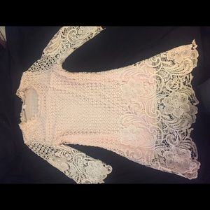 Baby pink lace dress