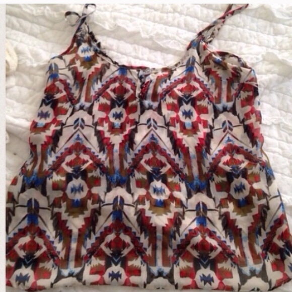 Dressy multicolored sheer tank top