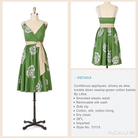 Anthropologie Dresses & Skirts - Anthro River of Grass Dress by Lithe 8