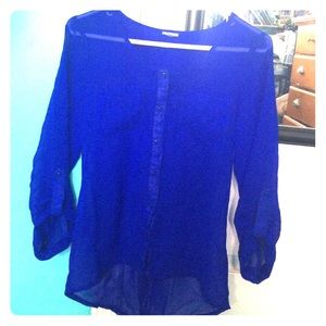 Royal Blue colored & button up blouse