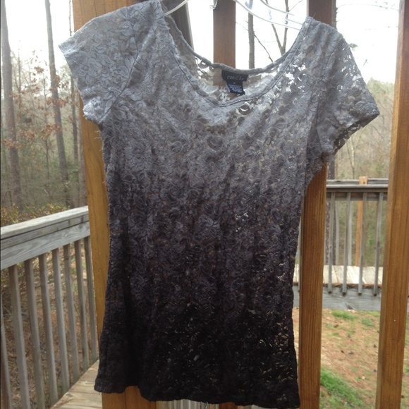 Grey and black see threw shirt