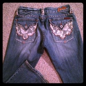 Miss Me jean with lace detail