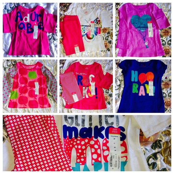 NWT GIRLS 3T Bundle Of 12 Tops & Leggings