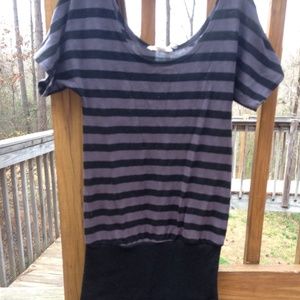 Grey and black stripped dress