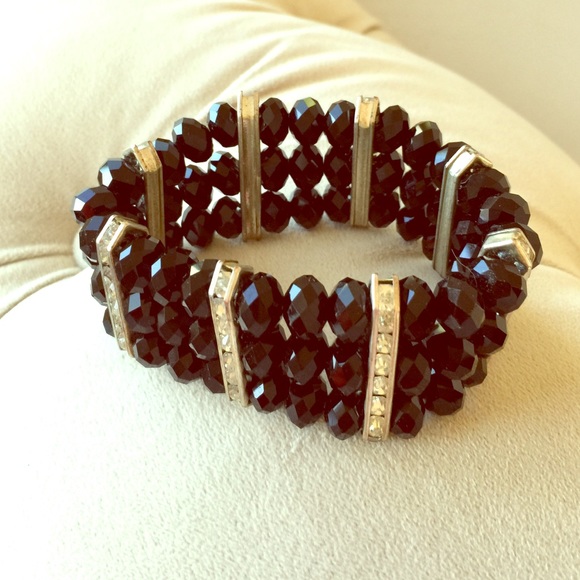 💝Black rhinestone stretch bracelet