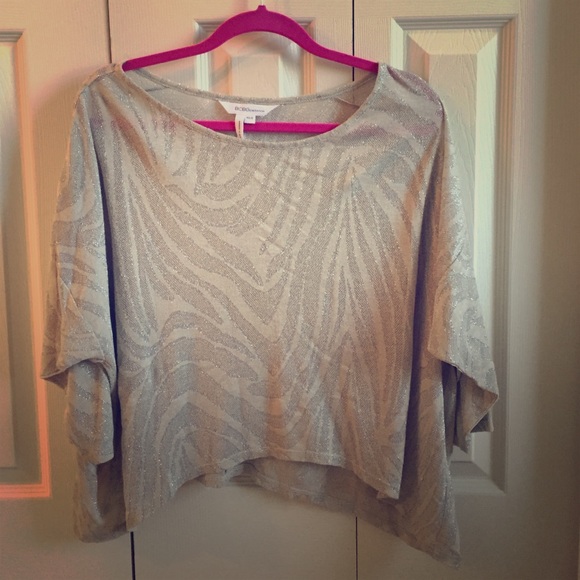 BCGeneration tan/silver Zebra Crop top!