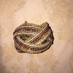 Beaded cuff bangle