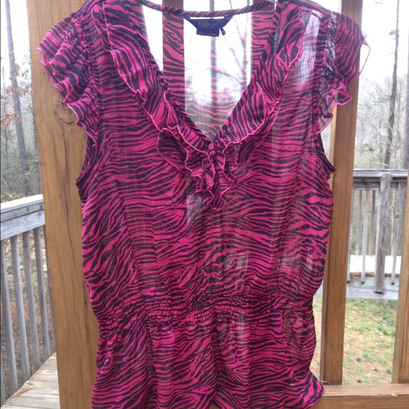 Pink zebra see threw shirt