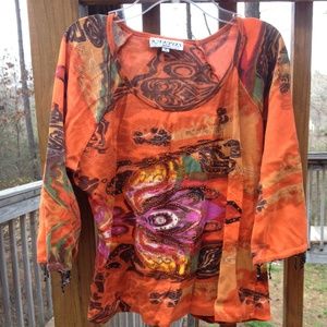 Orang fringe shirt