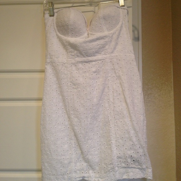 White strapless summer dress
