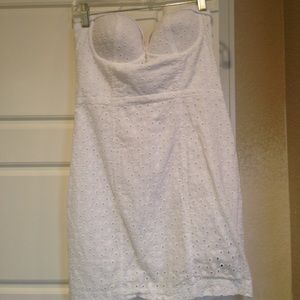 White strapless summer dress