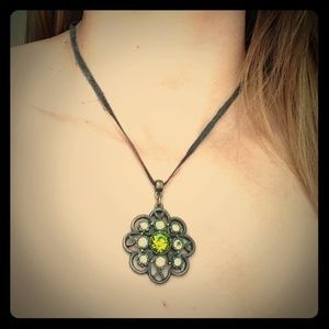 1928 brand emerald pendant necklace