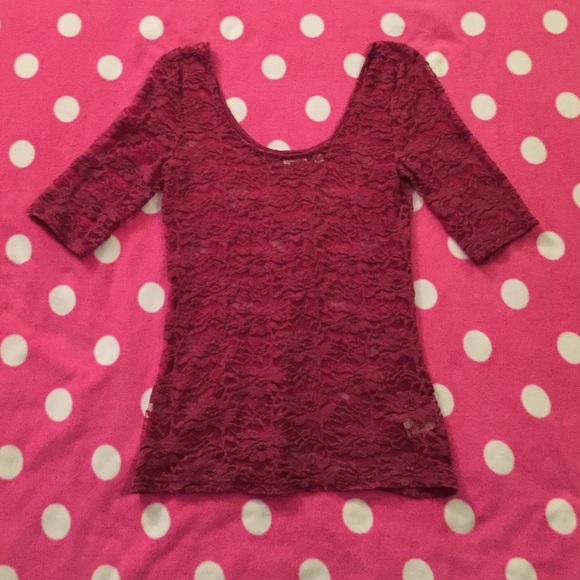 Rose color lace shirt