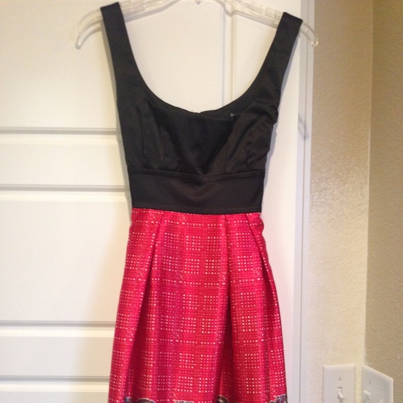Red and black dress
