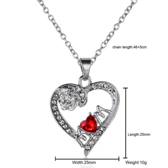 Mom silver Plated 18" Necklace M❤️M - Picture 2 of 4