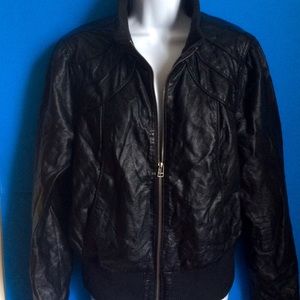 Faith21 Leather / Faux Jacket Black Forever21 Plus