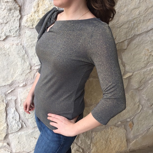 Blue-Gray and Gold Deletta Top - Picture 3 of 3