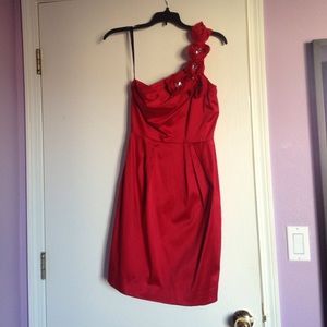 One Strap Red Formal Dress