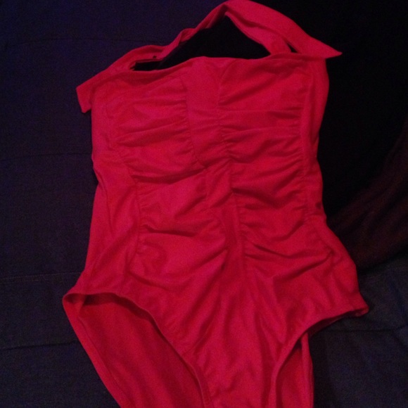 Pink one piece bathing suit