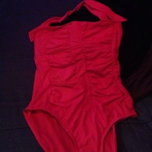 Pink one piece bathing suit