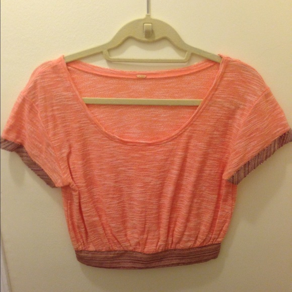 NWOT FREE PEOPLE Coral Crop Top