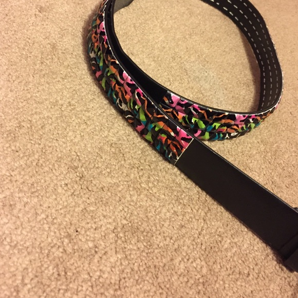 Colored animal print studded belt