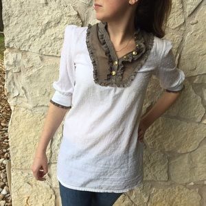 Cotton Swiss Dot Tunic Top