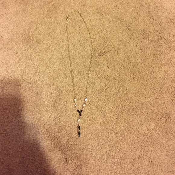 Necklace w/ black and regular rhinestones