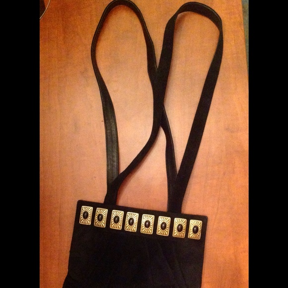 Vintage Jeweled Braccialini Italian Suede Bag - Picture 4 of 4