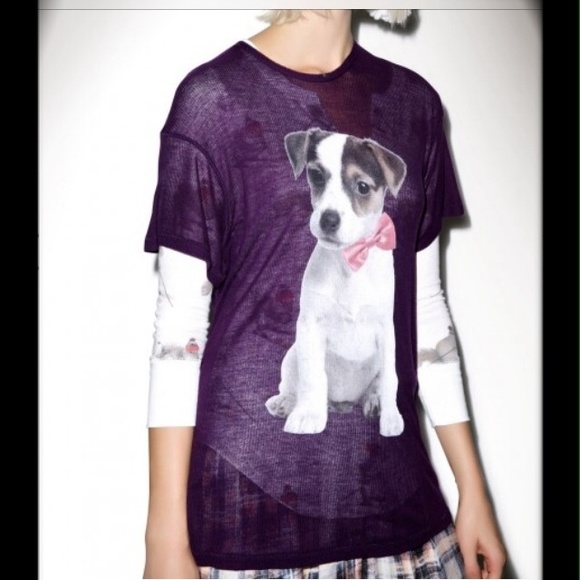 β€οΈWildfox  Baby Russell Wrecked Crew Neck Tee - Picture 4 of 4