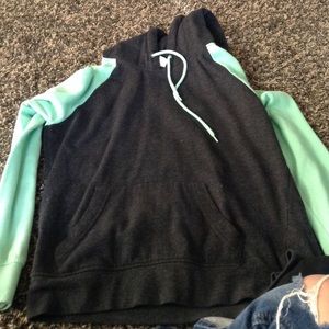 Zumiez teal and gray hoodie