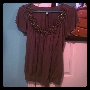 Taupe colored blouse