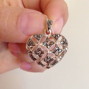 Sterling silver marcasite heart pendant
