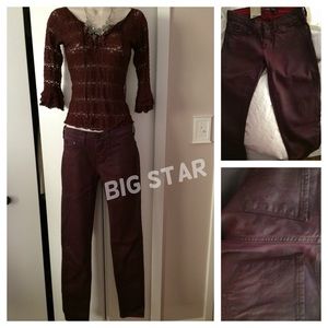 Big Star maroon/ plumcolorSkinny Jeans size 25 NWT