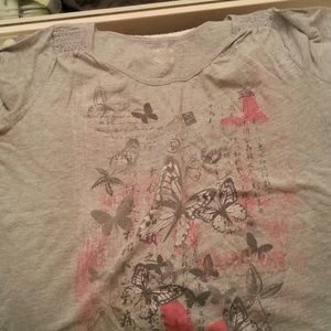 Bundled Grey short sleeved shirt with butterflies