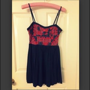 Red + navy dress