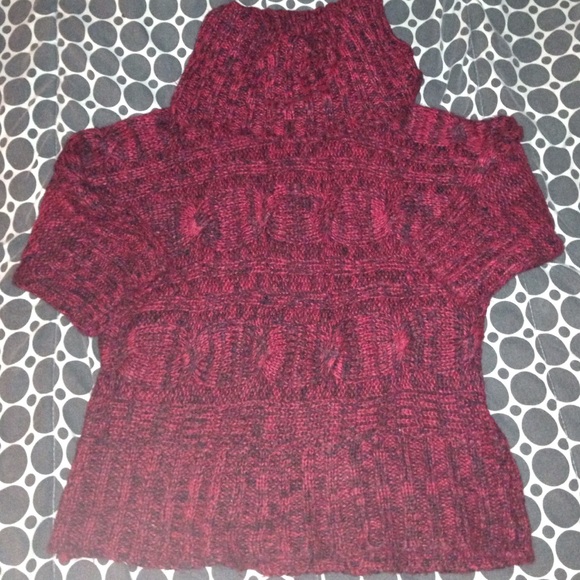Red and Black Marled Sweater