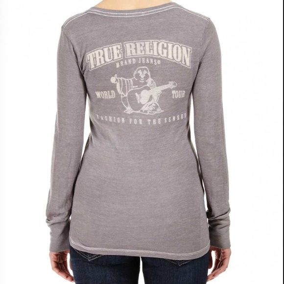 True Religion Burn Out V-Neck Shirt