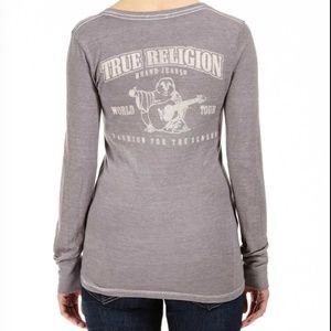 True Religion Burn Out V-Neck Shirt