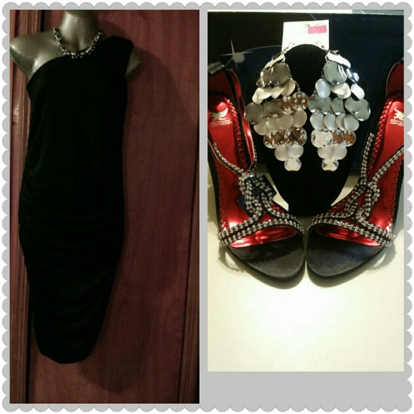 Black One Shoulder Dress - Picture 2 of 2