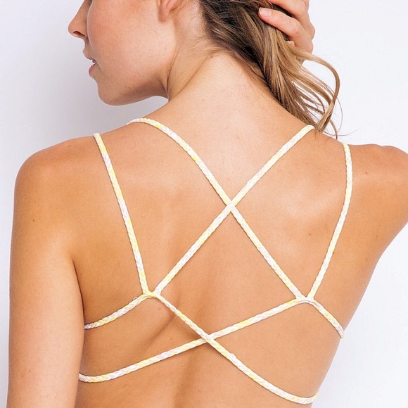 FRANKIES KAIA TOP YELLOW CHEVERON