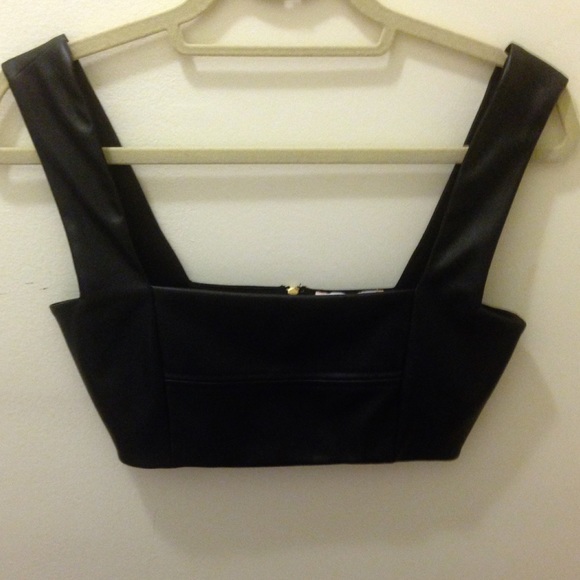 ZARA Faux Leather Crop Top