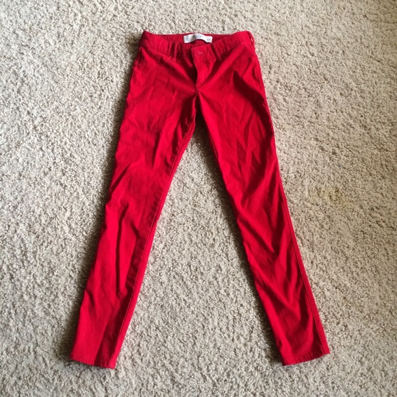 Abercrombie & Fitch Bright Red Super Skinny Jeans
