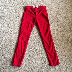 Abercrombie & Fitch Bright Red Super Skinny Jeans