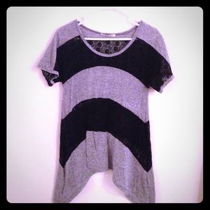Black Lace & Gray Top