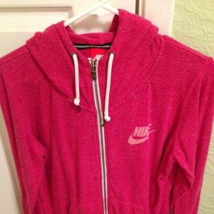 Nike red full zip hoody