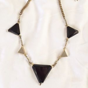 • gold/black triangle statement necklace •